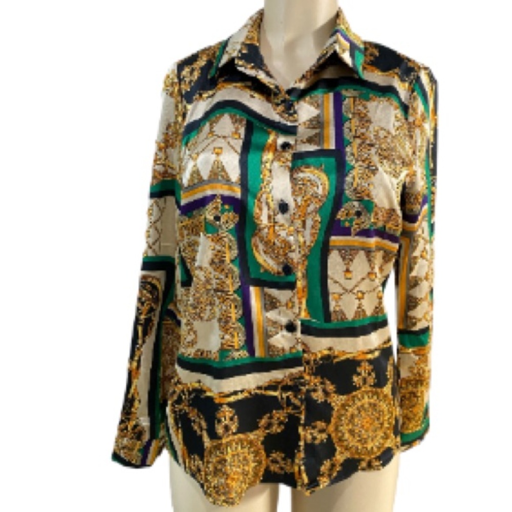 Urban Long Sleeves Statement blouse in green